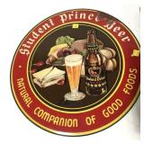 Lot, 13 Student Prince Beer tin signs, 16" Diam.