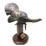 NWTF "Spring Ritual" statue on wooden base,