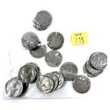 x28- Buffalo nickels, mixed dates -x28 nickels -