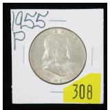 1955 Franklin half dollar