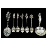 Lot, .900 silver spoons and ladle, 7 pcs.,