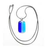 Sterling silver art glass pendant with 24"