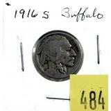 1916-S Buffalo nickel