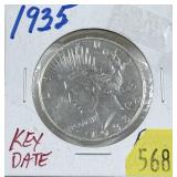 1935 Peace dollar