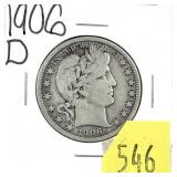 1906-D Barber half dollar