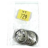 x5- Quarters, 90% silver -x5 quarters -Sold by