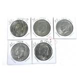 x5- Eisenhower dollars, mixed dates -x5 dollars-