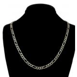 Sterling silver 16" figaro chain, 9.5 grams