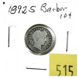 1892-S Barber dime