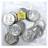 x24- Half dollars, 90% silver -x24 half dollars -