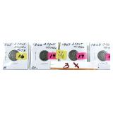 x4- 3-cent nickel coins -x4 coins -Sold by the