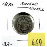 1870 Shield nickel