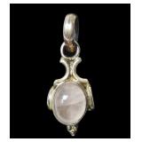 Sterling silver bezel set rose quartz cabochon