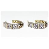 Sterling silver gold wash half hoop post earrings