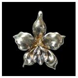 Sterling silver orchid pendant