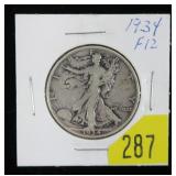 1934 Walking Liberty half dollar