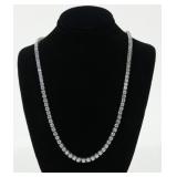 Sterling silver 20" CZ necklace, 25.6 grams