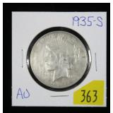1935-S Peace dollar, AU