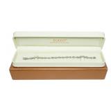 10K White gold 7.5" diamond accents bracelet,