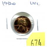 1942-D Lincoln cent, Unc.