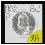 1952 Franklin half dollar, BU