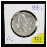 1884 Morgan dollar, AU