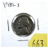 1939-S Jefferson nickel