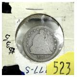 1877-S Seated Liberty quarter