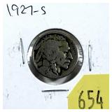 1927-S Buffalo nickel