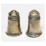 Pair Sterling silver S & P shakers, .250 T. oz.