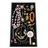 Lot, fashion jewelry, including Coro, gold plated