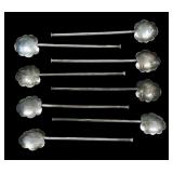 Set of 8 Sterling tea straws, .740 T. oz.