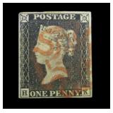Great Britain 1 used, red cancel, CV $425