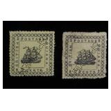 British Guiana 106 type 2 MH, 105 Type 1 used CV