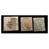 Straits Settlements 35, 38, 39 used, CV $320