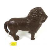 Lion Bank, Cast Iron, 5 1/4" high, 6 3/4" long