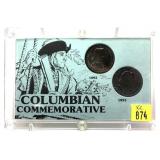 x2- 1892/1893 Columbian half dollars -x2 half