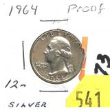 1964 Washington quarter, Proof