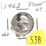 1962Washington quarter, Proof