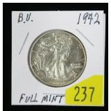 1942 Walking Liberty half dollar, BU