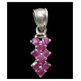 Sterling silver round cut natural ruby articulated