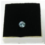Round cut natural blue zircon, approx. 0.66 cts.
