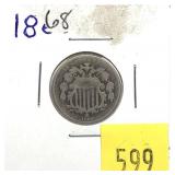 1868 Shield nickel