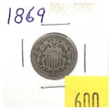 1869 Shield nickel
