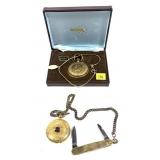 Lot, quartz hunter case pocket watches: Majestron