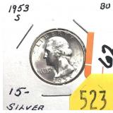 1953-S Washington quarter, Unc.