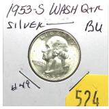 1953-S Washington quarter, Unc.
