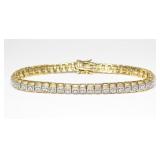 Sterling silver gold wash 7.25" moissanite tennis
