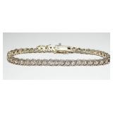 Sterling silver 7" round cut CZ tennis bracelet