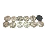 x12- Half dollars, 90% silver -12 half dollars